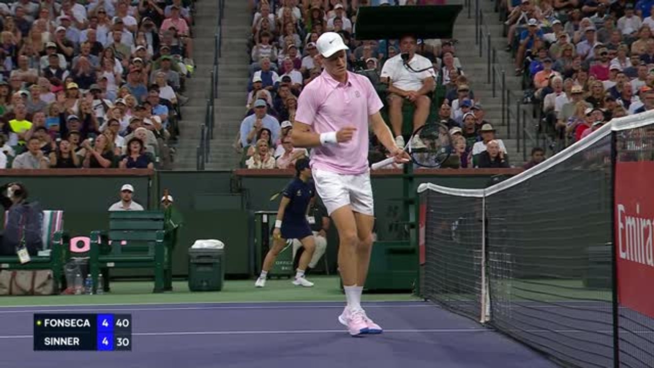 Sinner pushed to two tie-breaks by Fonseca at Indian Wells