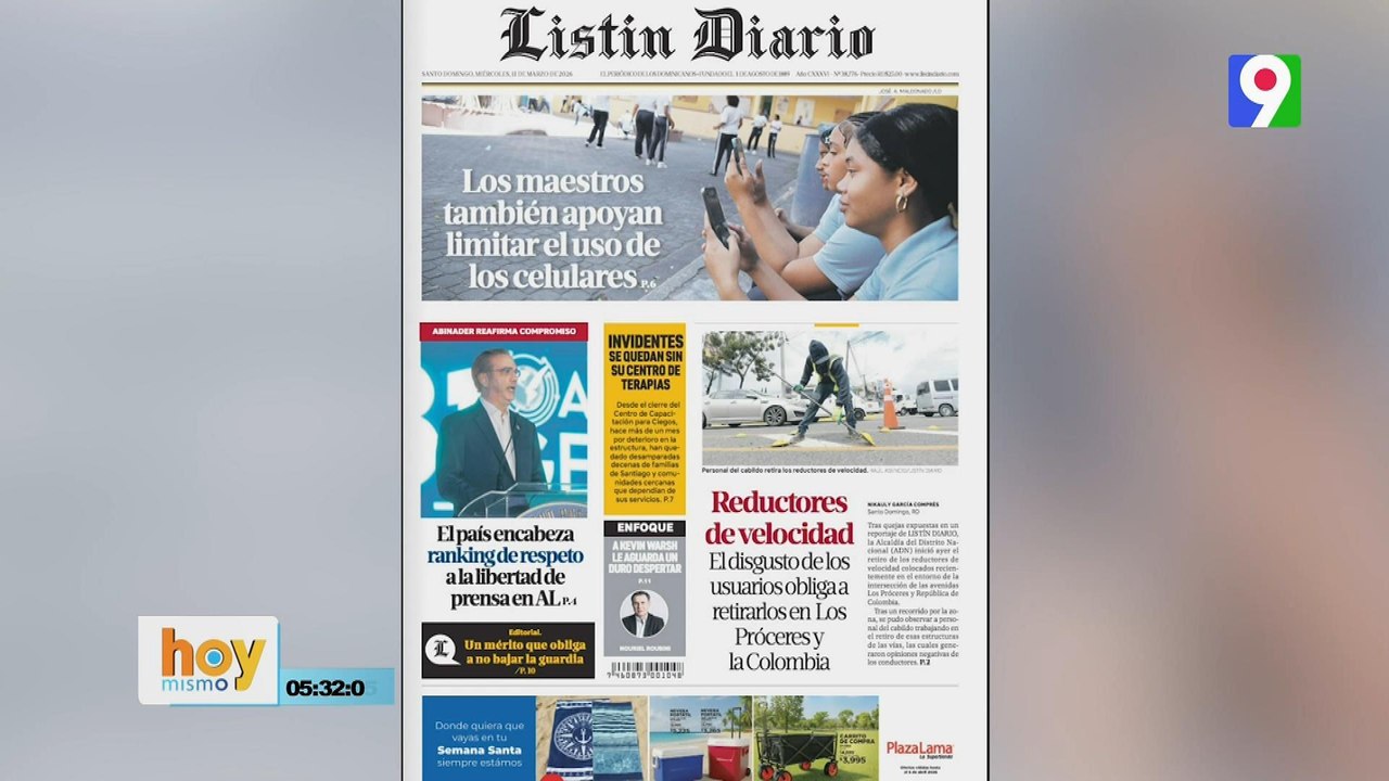 Titulares prensa dominicana miércoles 11 de marzo 2026 | Hoy Mismo