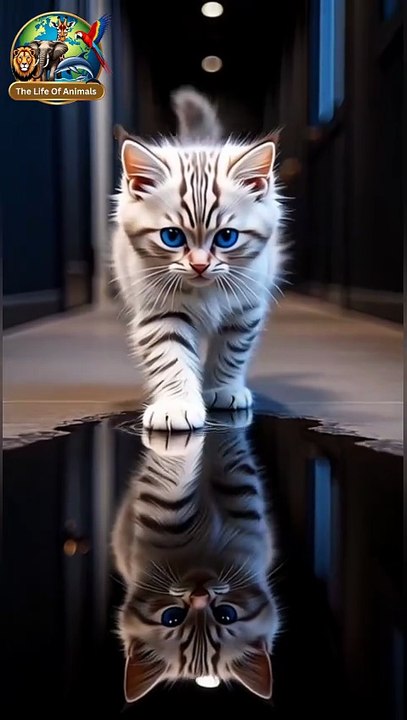 Watch this hilarious and adorable cat playing with its own reflection in wat_Full-HD