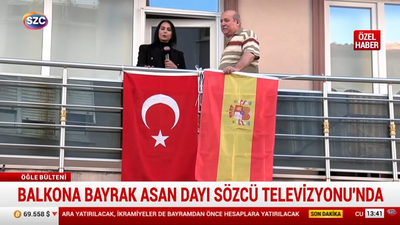 İnternetin fenomeni balkona bayrak asan dayı Sözcü Televizyonu'nda