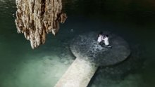 Guy takes his girlfriend on vacation and pops a question in a cenote