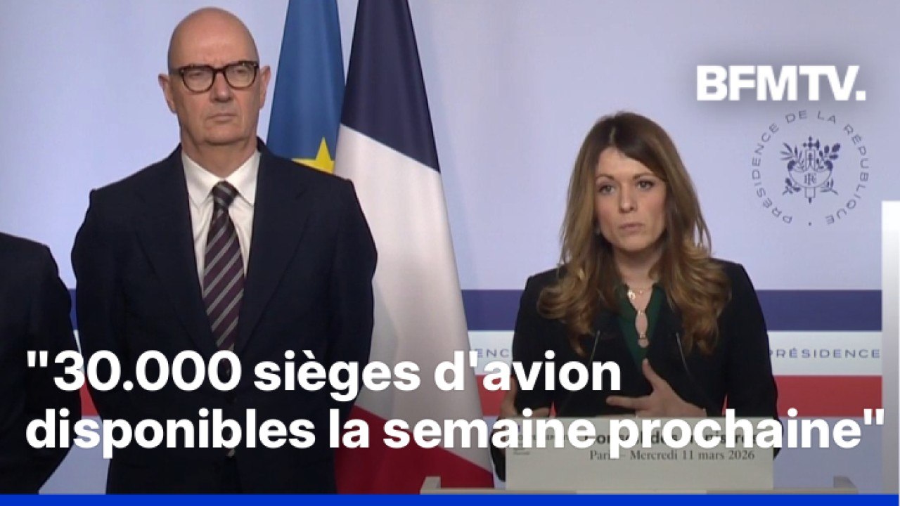 💬 "17.000 français" sont rentrés par des vols commerciaux depuis le début du conflit au Moyen-Orient  ➡️ Maude Bregeon, porte-parole du gouvernement et ministre déléguée chargée de l'Énergie