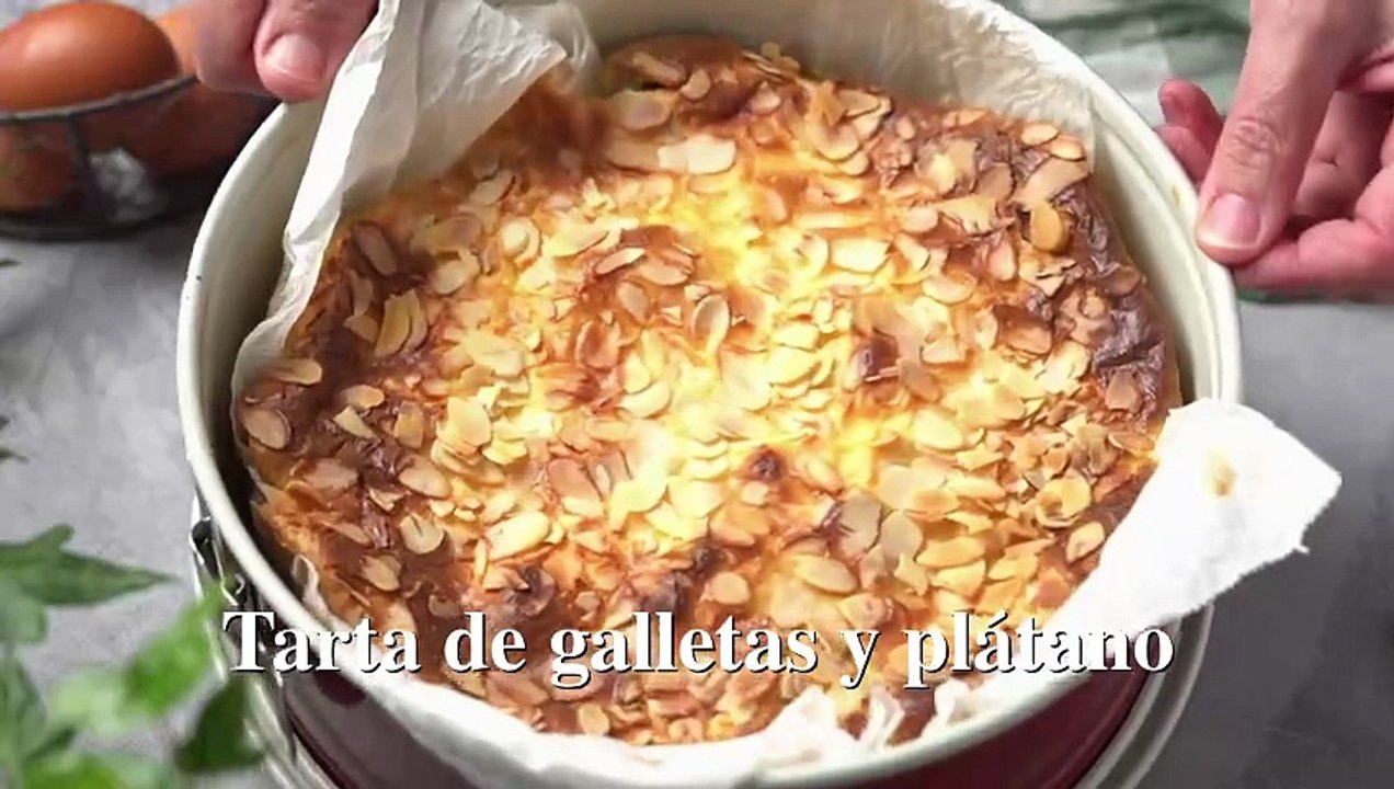 Tarta fácil de galletas y plátano con mascarpone
