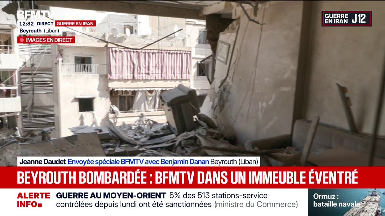 Guerre au Moyen-Orient: dans les décombres d'un immeuble touché par des frappes israéliennes