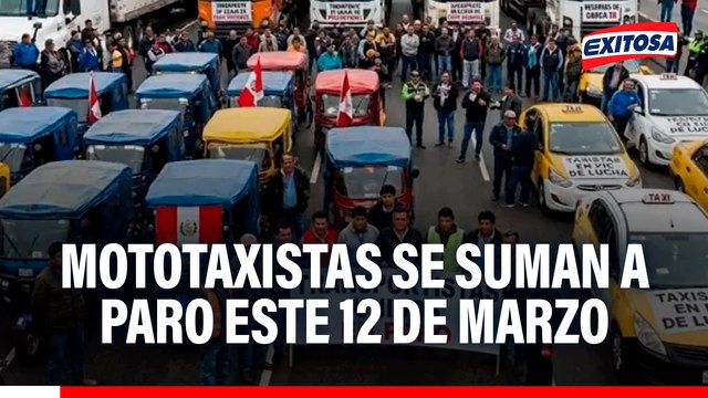 Mototaxistas se suman al paro de transportistas de carga pesada este 12 de marzo
