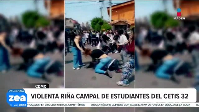 Se desata violenta riña campal de estudiantes del CETIS 32