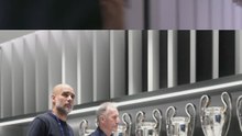 La imagen del morbo: vean lo que hizo Guardiola al pasar por las 15 Champions del Madrid