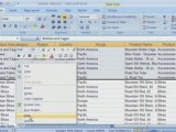Excel 2007 Demo: Hiding rows & columns
