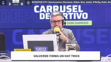 Roncero llorando y muy emocionado con el hat trick de Valverde