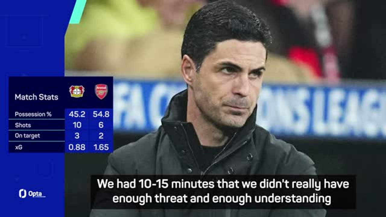 Arteta frustrated by slow second half start as Arsenal snatch draw at Leverkusen