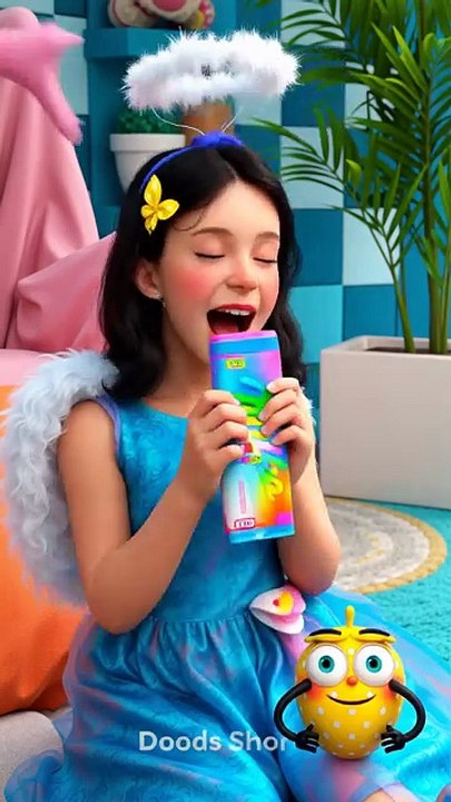 Angel vs. Demon: the candy battle! 😇😈 #funny