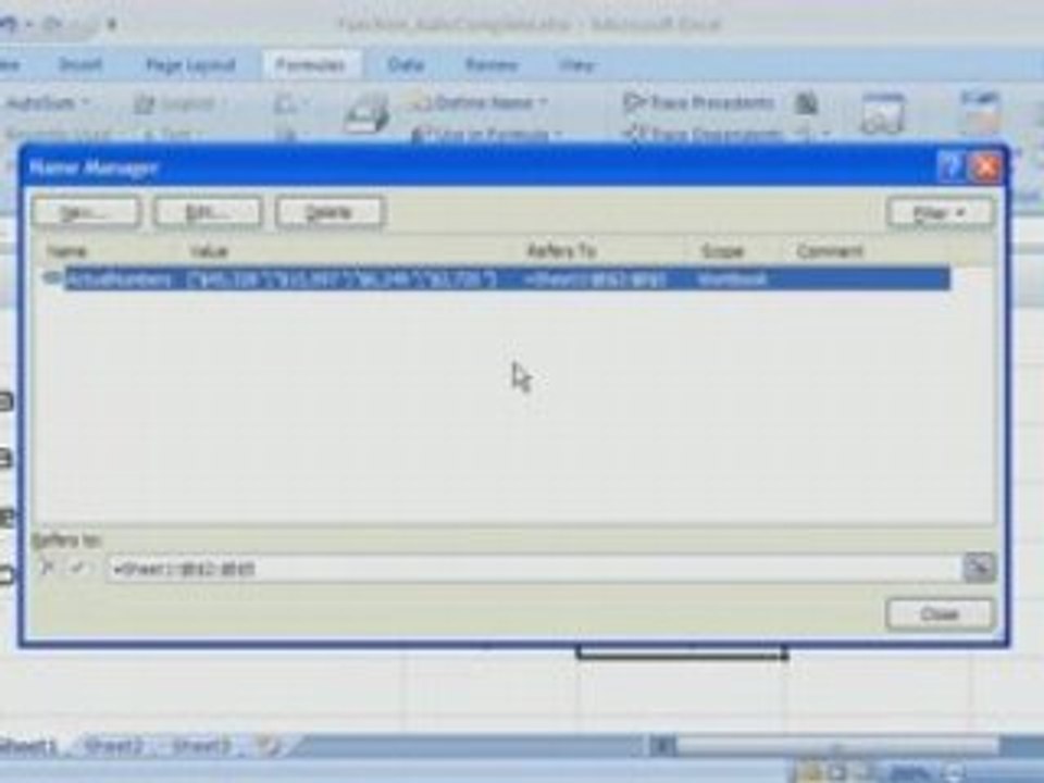 Excel 2007 Demo: Using AutoComplete