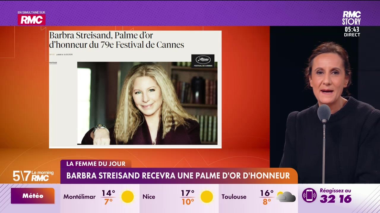 Le Portrait de Virginie Phulpin : Barbra Streisand recevra une Palme d'or d'honneur - 12/03