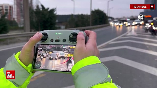 İstanbul’da taralı alan ihlali yapan sürücülere dron destekli denetim