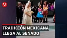 Rebozos de Santa María del Río y Mariana Seoane protagonizan evento cultural en el Senado