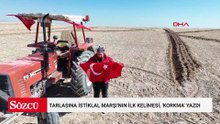 Aksaraylı çiftçi, tarlasına İstiklal Marşı'nın ilk kelimesi, 'Korkma' yazdı