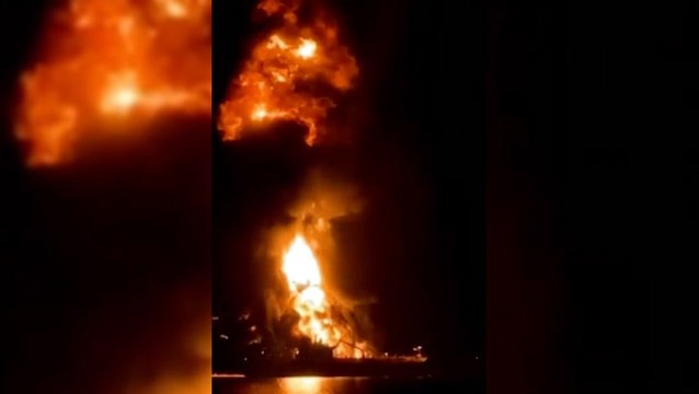 Video: Fuel tankers erupt in flames after Iranian boat attacks
