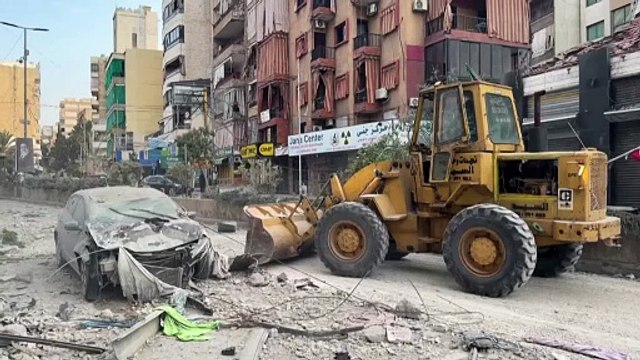 آثار الغارات الإسرائيلية على الضاحية الجنوبية لبيروت