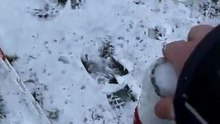 Ice wand shaped by nature meets a spectacular end *SATISFYING!*