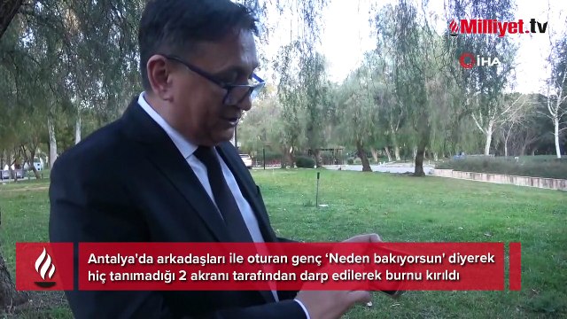 Akran zorbalığı kamerada! Hiç tanımadıkları gencin yanına gelip burnunu kırdılar
