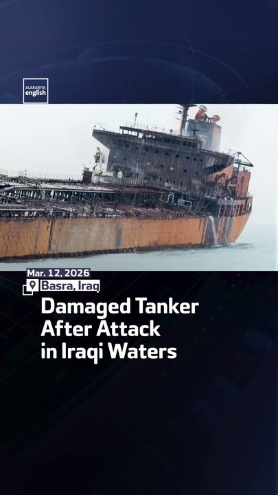 Damaged Tanker After Attack in Iraqi Waters