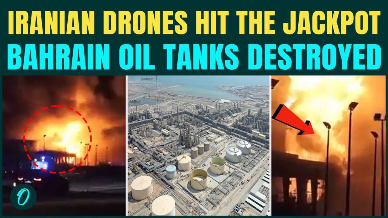 Iranian Drone SMASHES Bahrain’s Massive Oil Storage Tanks | Millions Worth of Oil Goes Up in Flames