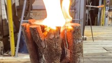 The ULTIMATE BATTLE: 1100°C Molten Glass vs. Wood You Must Witness!