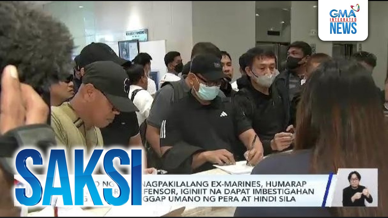 Kampo ng mga nagpakilalang ex-marines, humarap sa NBI; Ex-Rep. Defensor, iginiit na dapat imbestigahan ang mga tumanggap umano ng pera at hindi sila | Saksi