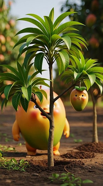 Mango planting its own seed asmr