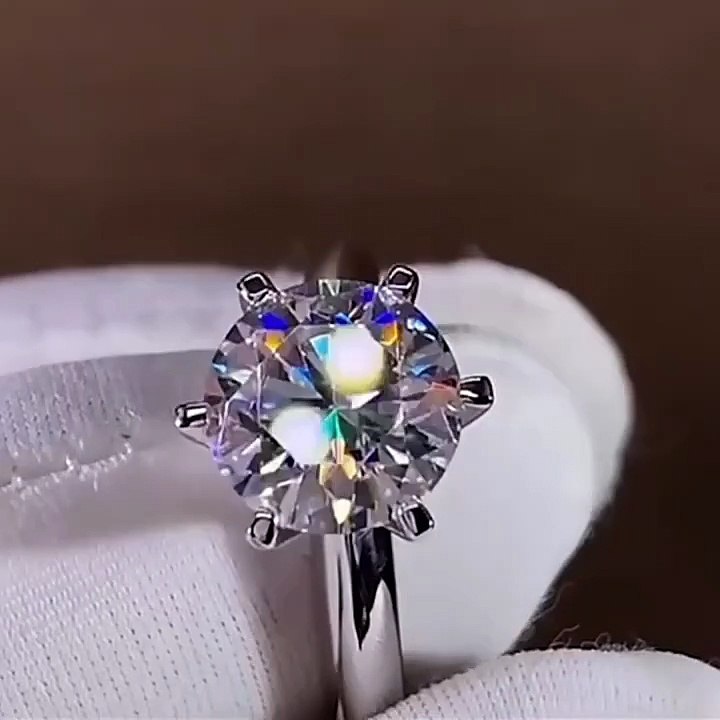 5CT Round Moissanite Ring Showcase | 6-Prong Diamond Look Jewelry