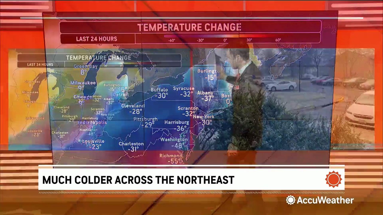 Temperatures plummet in the Northeast as thunderstorms turn to snow