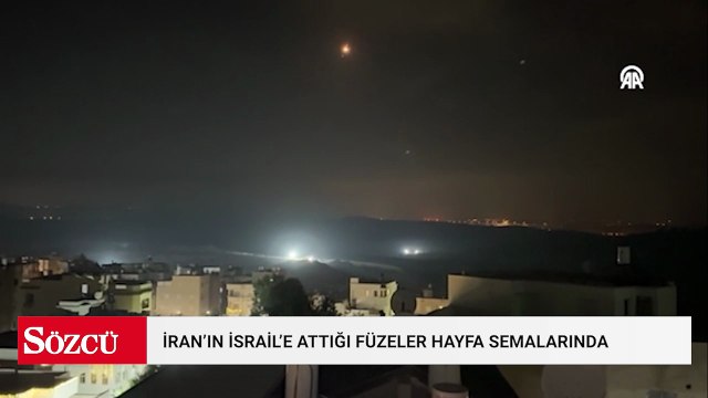 İran'ın İsrail'e misilleme olarak fırlattığı füzeler Hayfa semalarında görüntülendi
