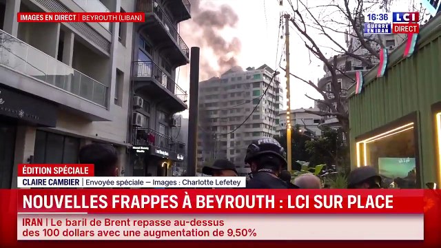 La séquence terrifiante d'un missile qui frappe l'immeuble derrière la journaliste de LCI en plein de direct à Beyrouth : C'est terrible ! On interrompt ce direct tout de suite !