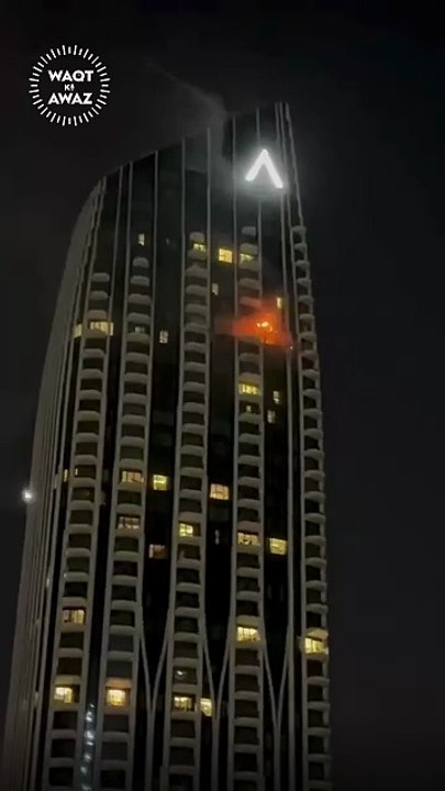 Drone Strike Triggers Fire at Address Creek Harbour Hotel in Dubai | Smoke Over Skyline