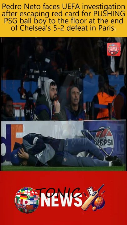 Pedro Neto faces UEFA investigation after escaping red card for PUSHING PSG ball boy to the floor