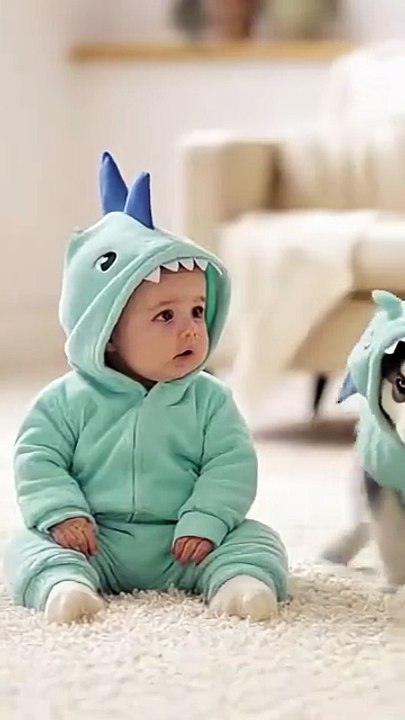 Baby’s bodyguard, but make it adorable 🛡️🐾