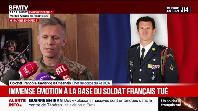 Soldat français tué en Irak: Arnaud Frion est mort frappé par un drone Shahed , affirme François-Xavier de la Chesnais, chef de corps du bataillon de chasseurs alpins où servait l'adjudant-chef Arnaud Frion
