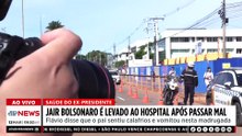 Bolsonaro chega de ambulância a Hospital no DF