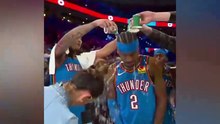 Shai Gilgeous Alexander furious after Thunder teammates pour water on him