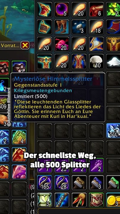 Wow: so erfarmt ihr euch schnell 500 mysteriöse himmelssplitter für das reittier „echo von aln'sharan“