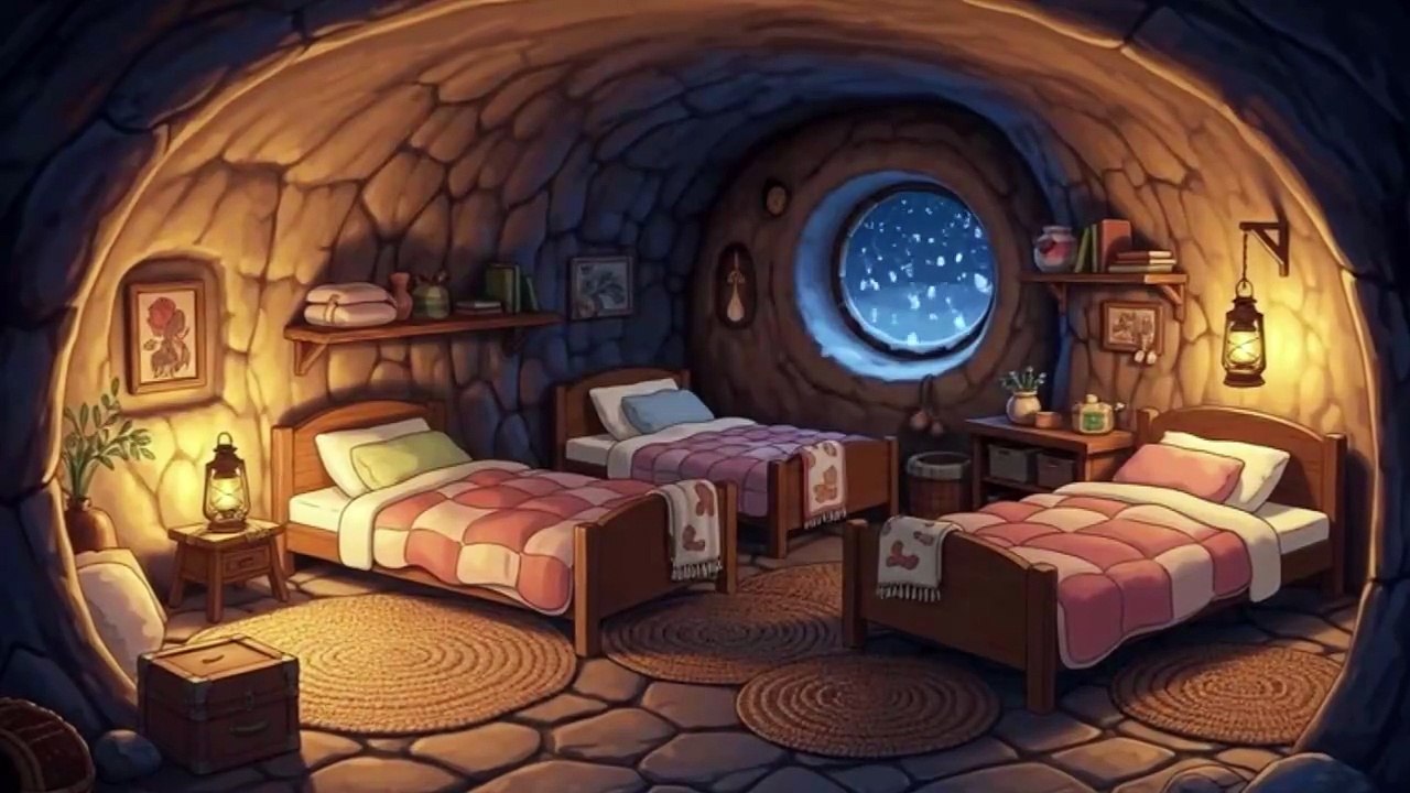 Cozy Snowy Cave House Life ❄️ | Grandparents & Kids Cooking Dinner in a Winter Storm | Ghibli Style ASMR