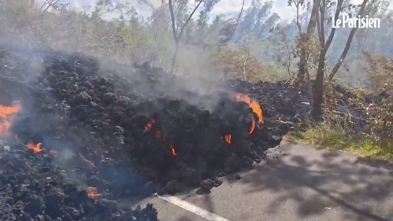 Éruption du piton de la Fournaise : la lave coupe une route nationale de La Réunion