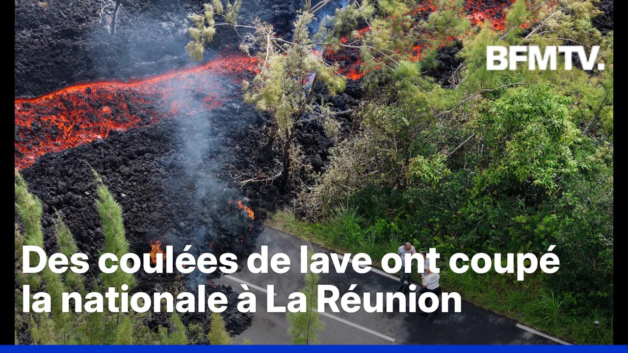Éruption du piton de la Fournaise: à La Réunion, des coulées de lave ont coupé une partie de la route nationale