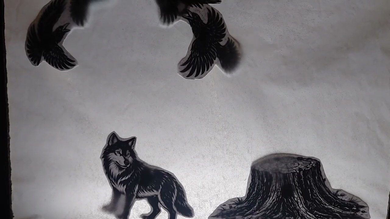 Théatre d'ombres - La meute et les corbeaux