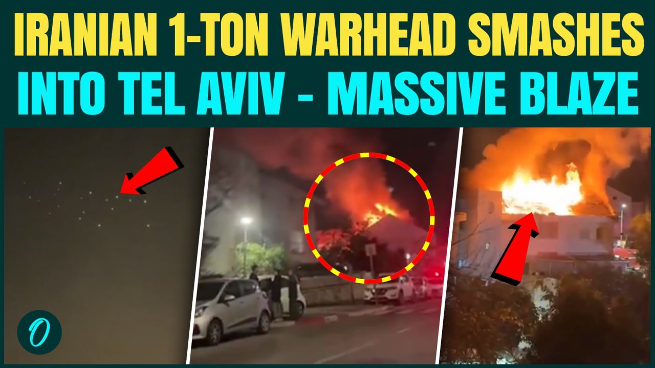 RAW FOOTAGE: Iran’s Cluster Bomb Missile RIPS Through Israeli Air Defences | Iran BURNS Tel Aviv