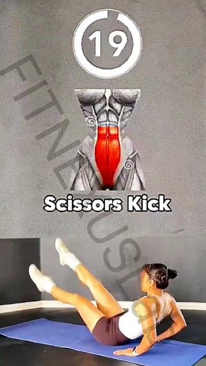 20 Sec Scissors Kick for Lower Abs 🔥 Burn Belly Fat Fast #AbsWorkout #Fitness #Shorts