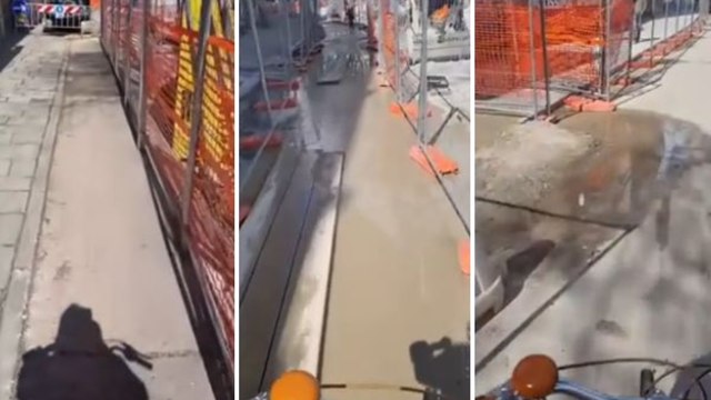 Firenze, lo slalom in bici di Giovanni Galli tra transenne e buche (con ironia): «Accettiamo sfide anche dai campioni di ciclocross»