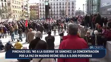Pinchazo del 'no a la guerra' de Sánchez: la concentración por la paz en Madrid reúne sólo a 5.000 personas
