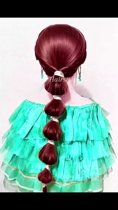Bubble braid ponytail hairstyle