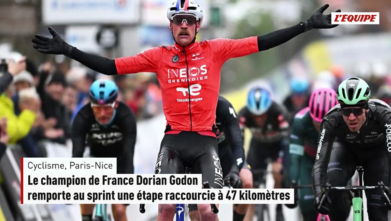 Le champion de France Dorian Godon remporte au sprint une étape de Paris-Nice raccourcie à 47 kilomètres - Cyclisme - Paris-Nice